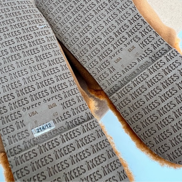 NWT TKEES Ines Shearling Camel Sandal Flats US 9 EU 40 Loafers Suede Mules - Picture 8 of 10